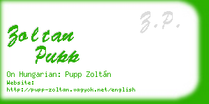 zoltan pupp business card